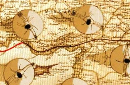 Carte de l'itinéraire de Corto Maltese en Anatolie (image extraite du film)