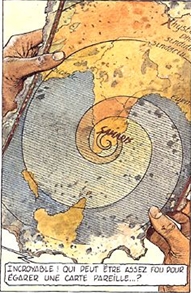 Extrait d'une carte trouvée par Roland (copyright Casterman)