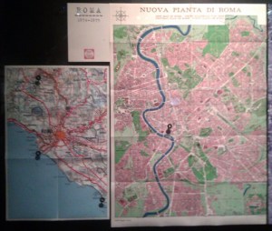 L'une des nombreuses cartes et plans de Rome qui localisent les lieux d'importance pour Pasolini (copyright Cinémathèque française, 2013)