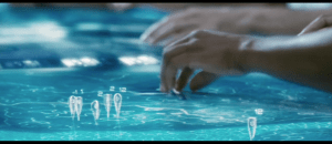 Sur la table tactile, chaque puce représente un candidat. / The touch table, each POI is a candidate. 