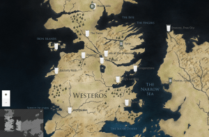 Westeros et Essos map (HBO's website) / Carte de Westeros et Essos (Site de HBO)